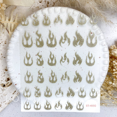 Glitter Flames Stickers