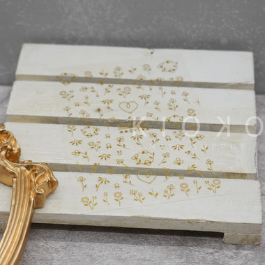 Gold Line Florals Stickers