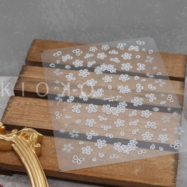 White Sakura Petals Stickers