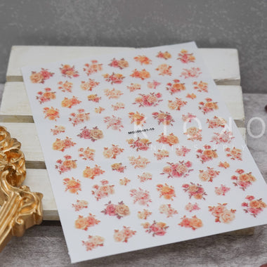 Orange Red Roses Stickers