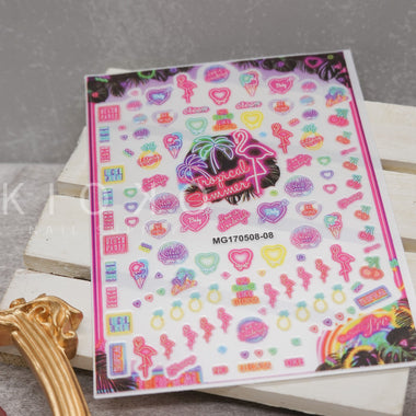 Neon Flamingo Party Stickers