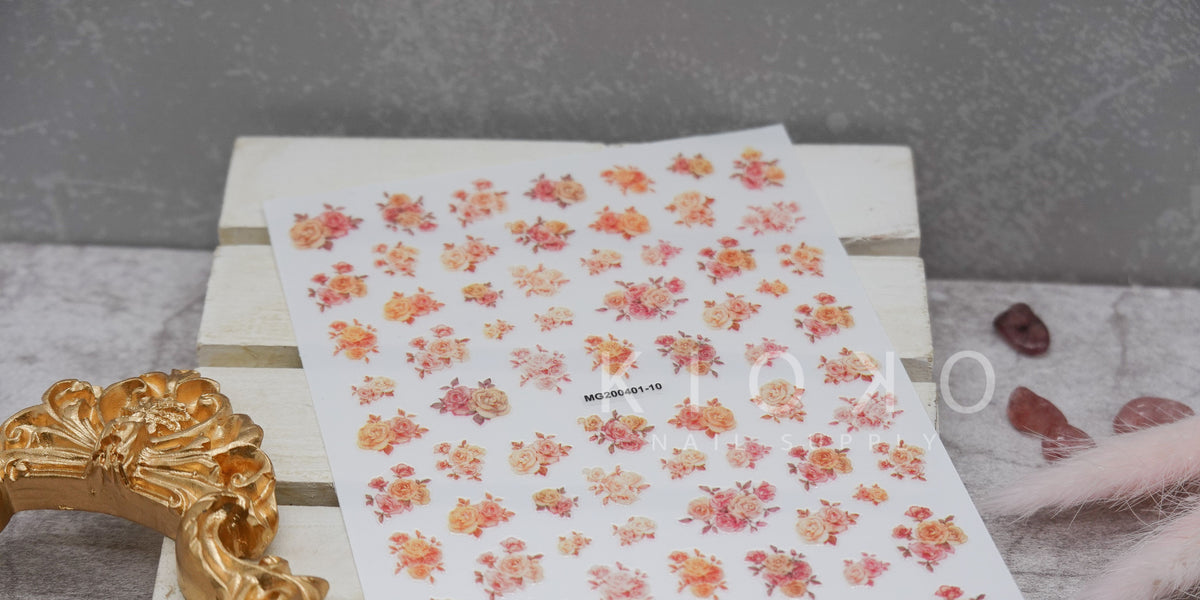 Orange Red Roses Stickers – KIOKO NAIL SUPPLY