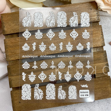 White Antique Lace Stickers